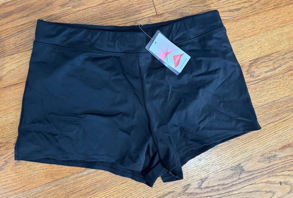 Lycra Swimsuits for All Black Swim Shorts Women's Sz 12 Lined NWT Vacation